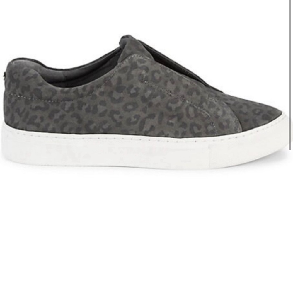 JSlides Luv Lepoard suede slip on sneakers